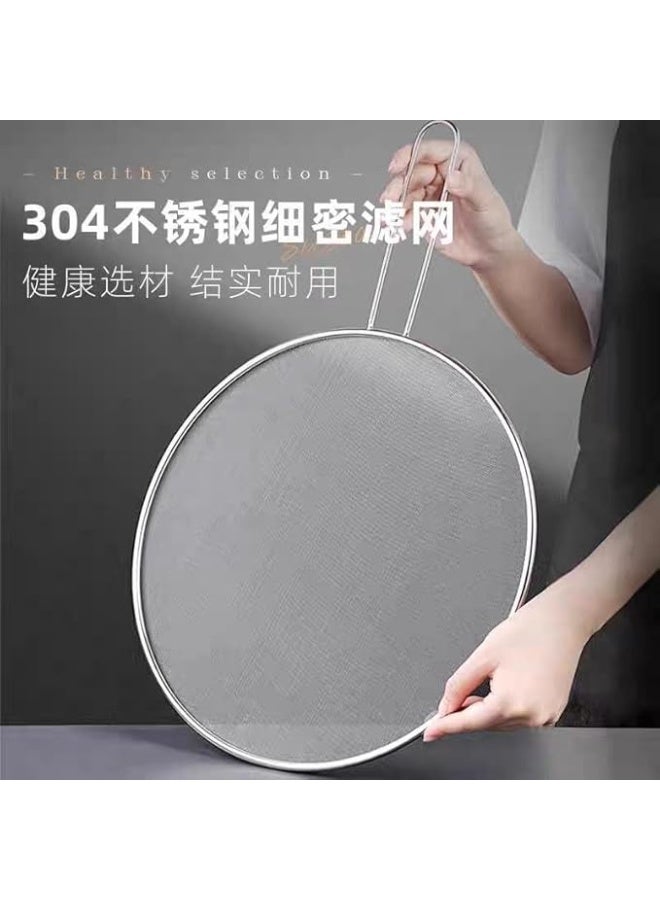 مانع طرطشة الزيت أثناء القلي – غطاء معدني صحي غير قابل للصدأ للحماية والنظافة AR - Image 3